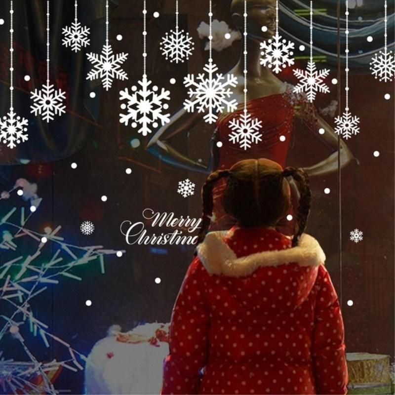 Christmas Gift Snowman Style Showcase Window Wall Sticker Decoration