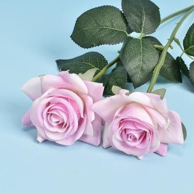 Home Artificial Rose Flower Long Stem with Moist Touch 12 PCS Faux Flower Arrangement Bouquet for Home Decor Wedding Party
