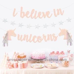 Umiss Paper Unicorn Decorations Banner Unicorn Party Decoration Party Supplies OEM