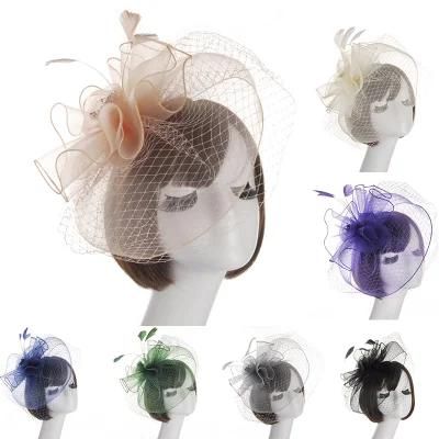 Wedding Flower Mesh Grenadine Organza Retro Party Caps