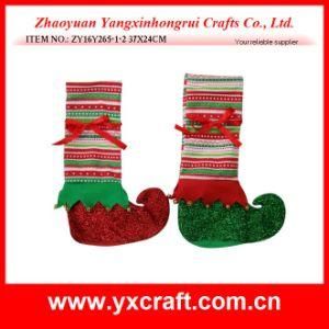 Christmas Decoration (ZY16Y265-1-2 37X24CM) Elf Foot Shape Christmas Wine Bag