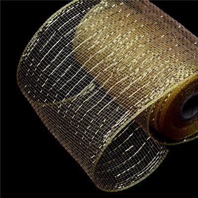 Wholesale Flashy Mesh Ribbon with Gold Edge for Decoration