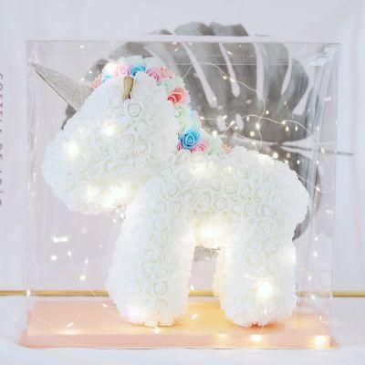Wholesale 40cm PE Form Flower Artificial Rose Unicorns for Valentine&prime;s Day Gift