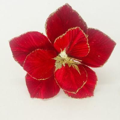 Christmas Tree Velvet Flower Decoration Accessories Flowers