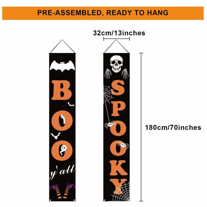 Halloween Decorations Outdoor Boo and Spooky Halloween Signs for Front Door or Indoor Home Decor Porch Decorations Halloween Welcome Signs