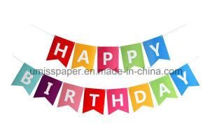 Umiss Paper Bunting Colorful Happy Birthday Banner Decoration for Party Supplier