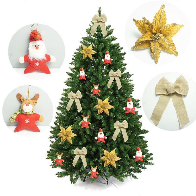 Glitter Cloth Fabric Gold Glittering Wired Christmas Tree Snowman Ribbon