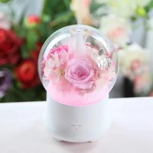 Portable Ultrasonic Home Fragrance Oil Diffuser 100ml with Preserved Roses