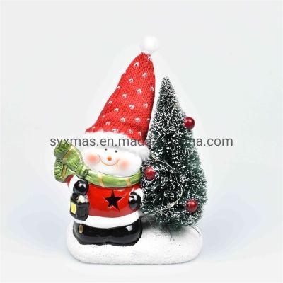 Christmas Ornaments, Santa Claus Christmas Tree Desktop Figurines Creative Glow Gifts with Two Batteries