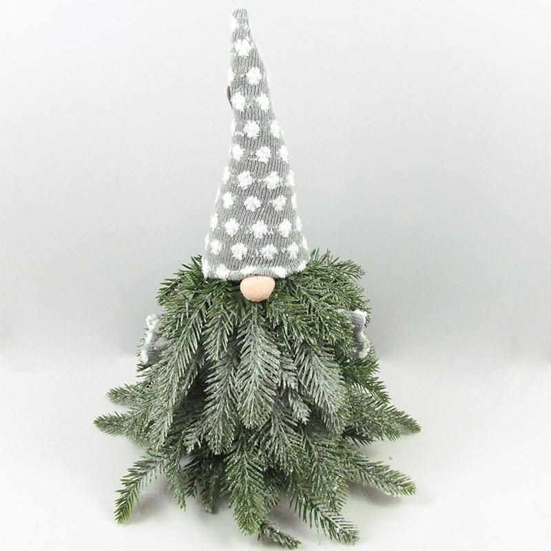 Grey Felt+ PE Mixed Material Christmas Table Decoration Tree Gnome