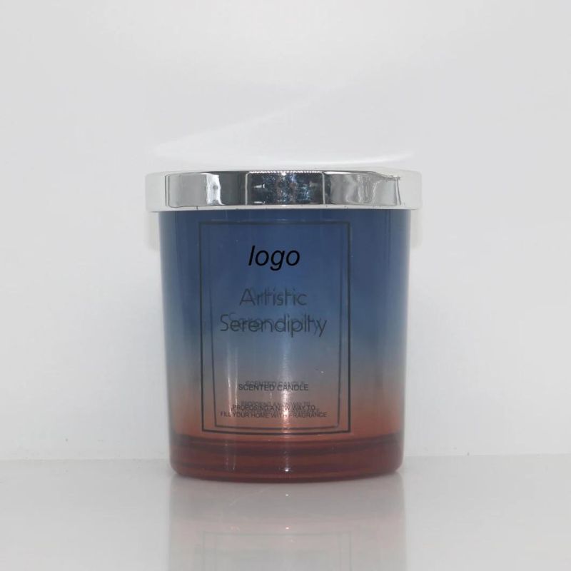 Luxury Packing Scented Glass Candle with Metal Lid for Home Decoration