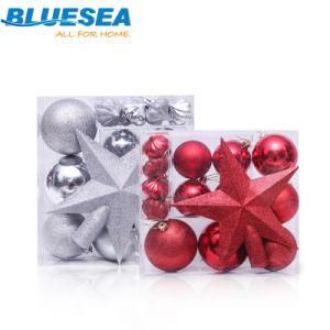 Christmas Tree 18 PCS Christmas Plating Ball Gift Box Tree Top Star Set