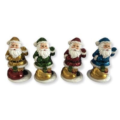 Custom Mini Resin Santa Claus Statue for Christmas Gift