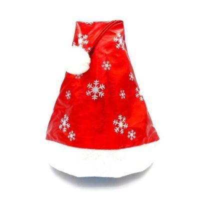 Shiny Christmas Hat Red Santa Party Decoration Star Pattern Holiday Christmas Hats