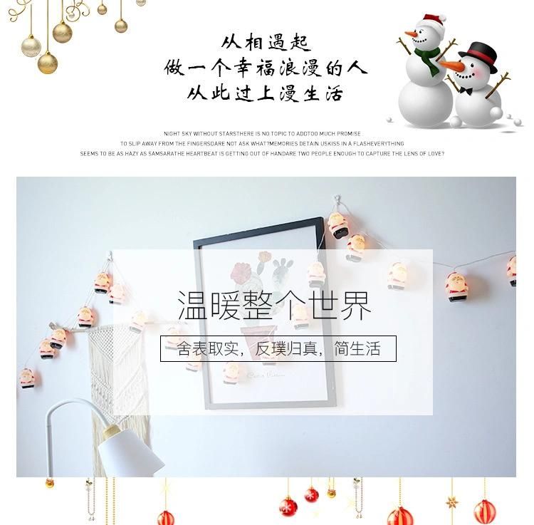 Garland Merry Christmas Decor for Home Xmas New Year 2022 Snowman Santa Claus String Light