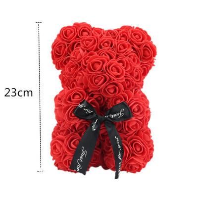 Rose Bear 25cm 40cm 70cm PE Foam Valentine&prime;s Day Gift Box Artificial Teddy Rose Bear