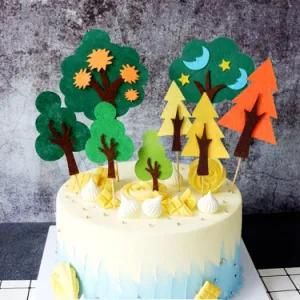 Green Tree Cake Decoration Birthday Party Baking Plug-in