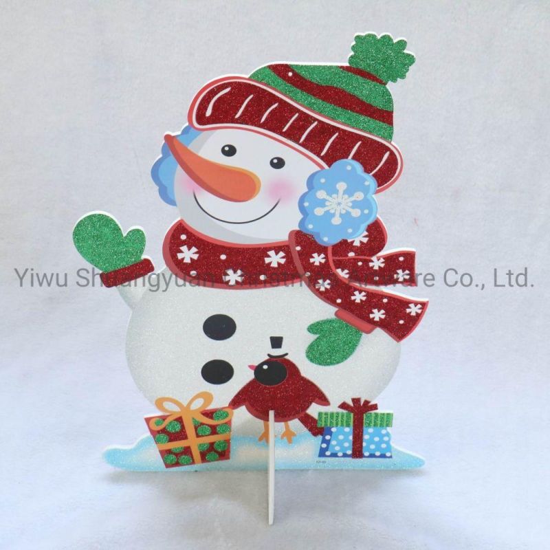 22cm Kt Board Snowman Christmas Paper Santa Christmas Window Sticker