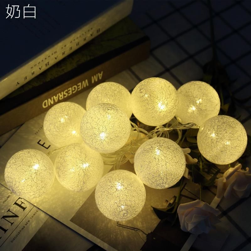 Home Decor LED Cotton Ball String Light for Christmas Indoor String Lights