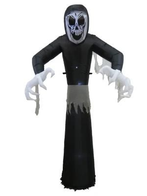 8FT Halloween Inflatable Grim Reaper with Build-in LED, Outdoor Decorations
