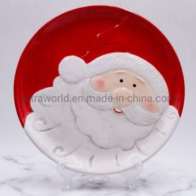 Wholesale 20cm Decoration Party Ceramic Dolomite Christmas Plate