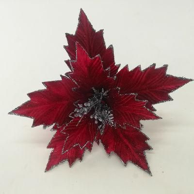 Hot Selling Artificial Simulation Christmas Flower for Decoration Xmas Ornaments