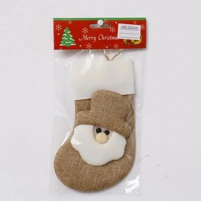 Wholesale Linen Color Nice Design Christmas Hanging Stockings for Christmas Home Decor