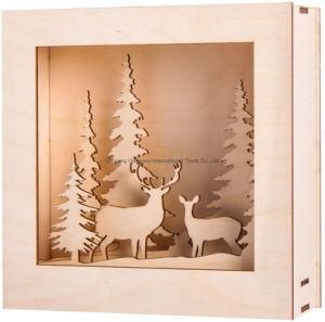 Shadow Box Building Kit with 3D Deer and Fir Trees