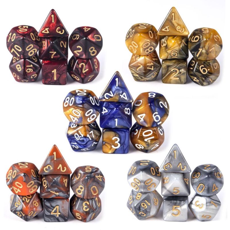 Board Game Dice Sets 5*7PCS Dungeons and Dragons Dice with Free Pouch Pole Playing Games China