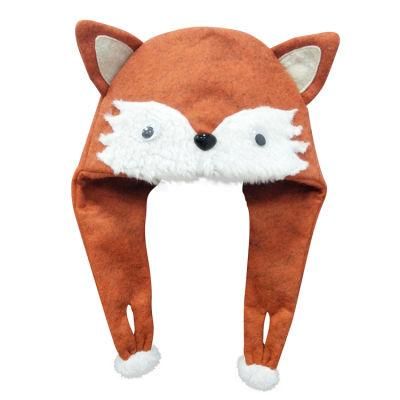 Wholesale Hot Hats Children Favor Fox Animal Head Felt Cute Winter Hat Christmas Decoration Party Supplies