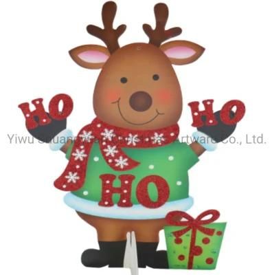 58cm Kt Board Deer with New Style Christmas Paper Sticker Christmas Window Sticker