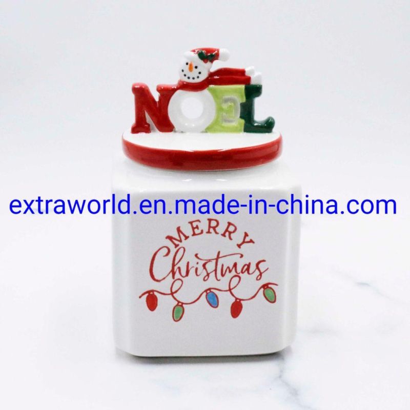 2021 New Design 3D Ceramic Storage Jar for Christmas