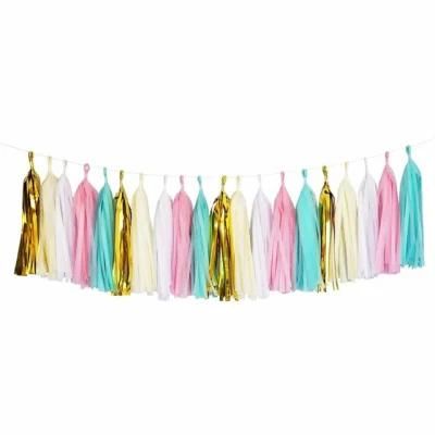 High Quality Handmade DIY Tissue Paper Tassel Garland