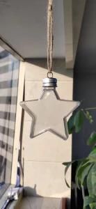 High Quality PET of Food Grade Star Shape Christmas Hanging Decoration for Liquid/Food Container