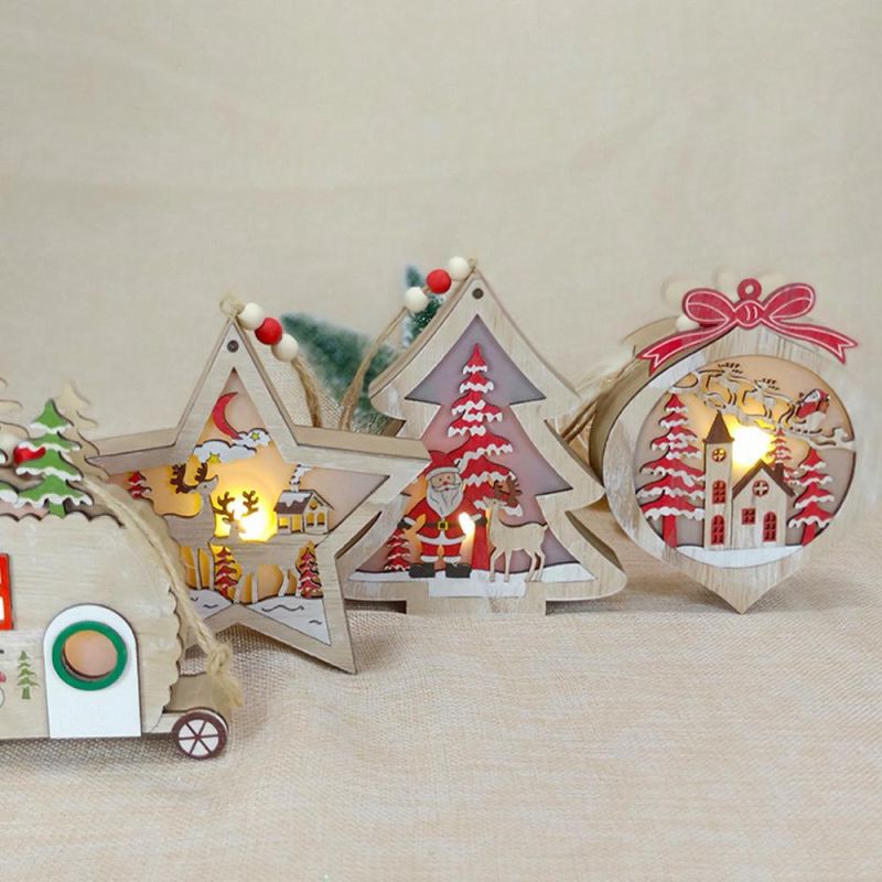 Wooden Embellishments Hanging Christmas