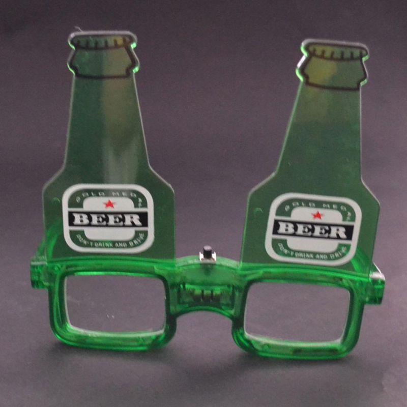 Custom Logo Advertising LED Bottle Glasses for Promotional Glasses