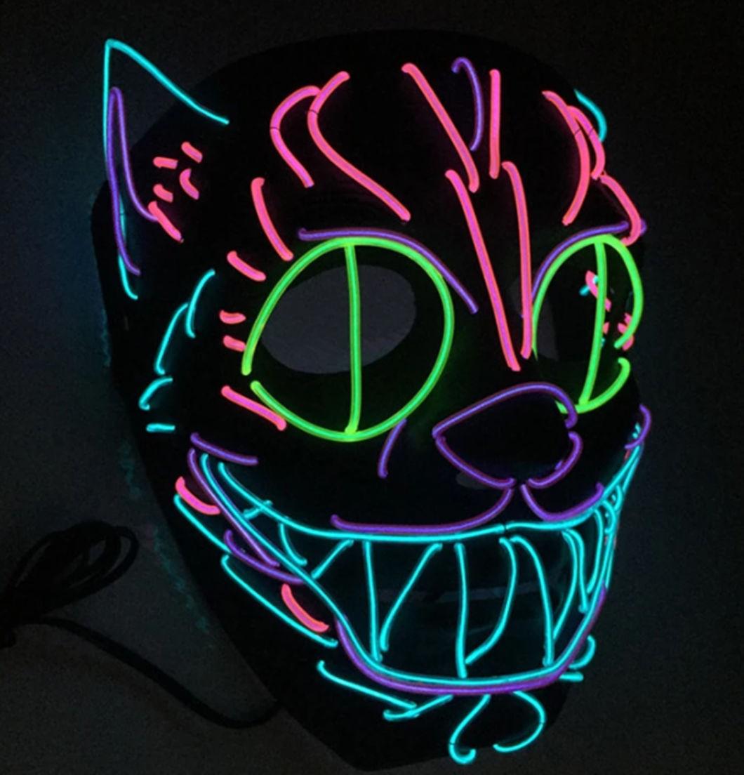 New Design Cool Light up EL Wire Cat Mask