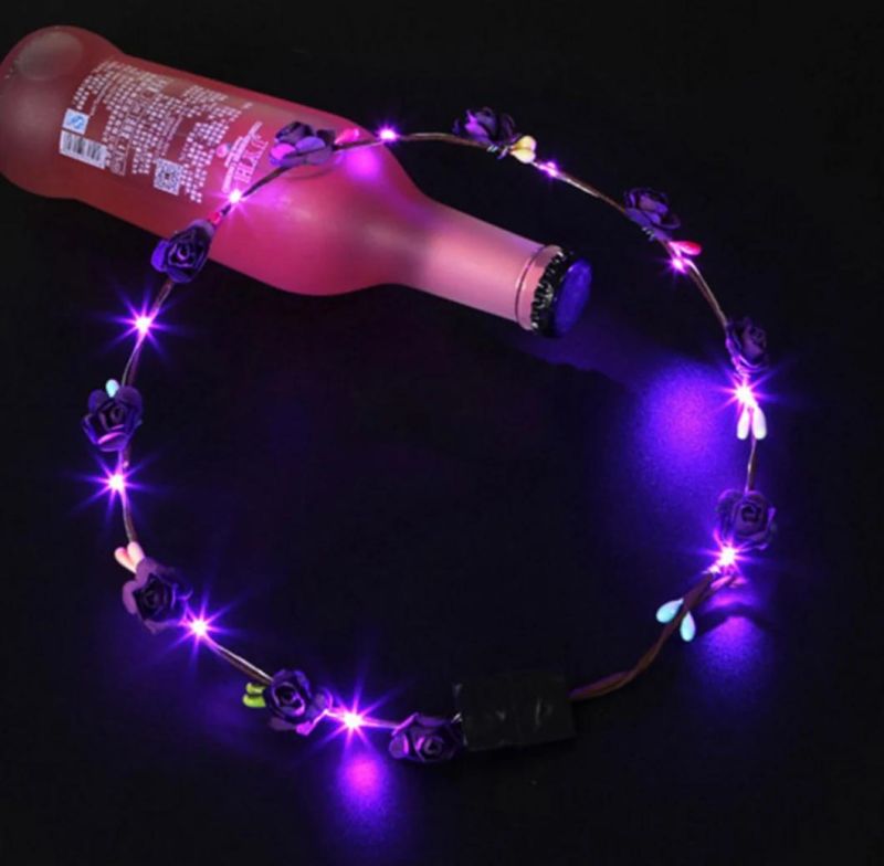 LED Luminous Flower Wreath Headband Crown for Girls Women