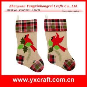 Christmas Decoration (ZY16Y007-1-2 50CM) Happy Christmas Bird Stocking