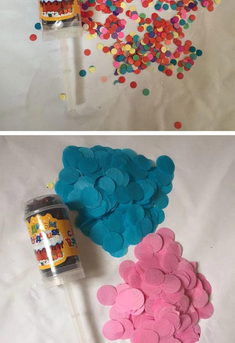 Biodegradable Tissue Paper Gender Reveal Rice Paper Party Poppers Cannon Mini Gold Glitter Push Pop Confetti
