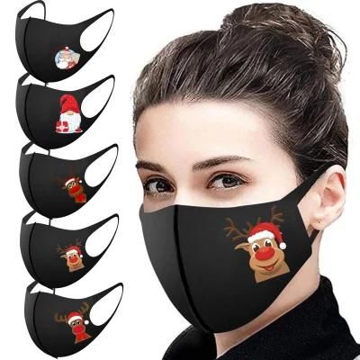 Wholesale Custom Logo Funny Washable Reusable Party Festival Cartoon Christmas Face Mask with a Variety of Customizable