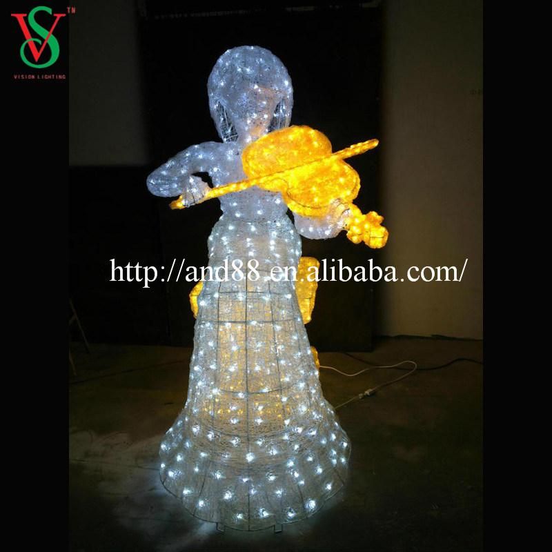 Outdoor Sculpture Angel Motif Light