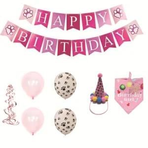 Pet Birthday Party Decorations Sscarf Hat Balloons Holiday Dress up Supplies
