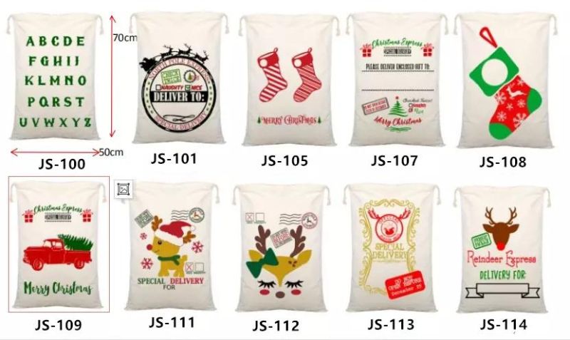 New Arrival Custom Santa Sack Christmas Candy Bag Wholesale Christmas Storage Bag