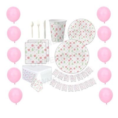White Paper Plates and Napkins Cups Silverware Serves 25 Sets for Birthday Party Tableware