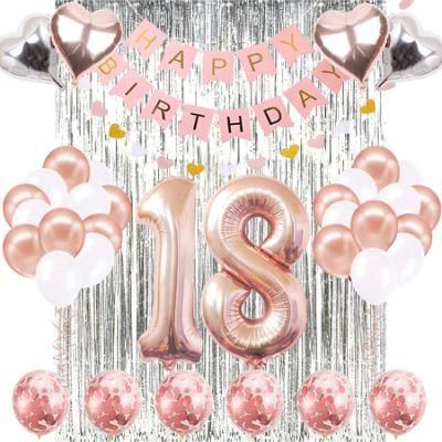 Happy Birthday Party Supplies Hanging Fan Balloon Garland Rose Gold Party Decoration Set