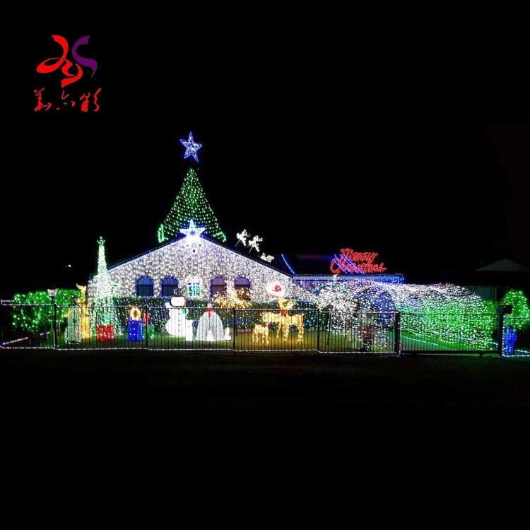 House Home Street Outdoor 3D Structure Christmas Decoration Christmas Light