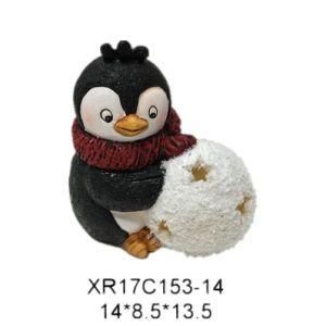 Factory Outlet Polyresin Craft Christmas Resin Penguin LED Light&#160; &#160;