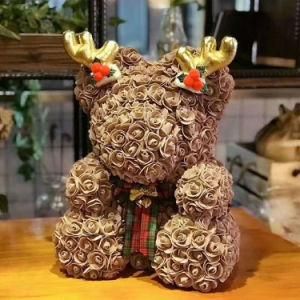 Forever Artificial Rose Bear Anniversary Christmas Valentines Gift