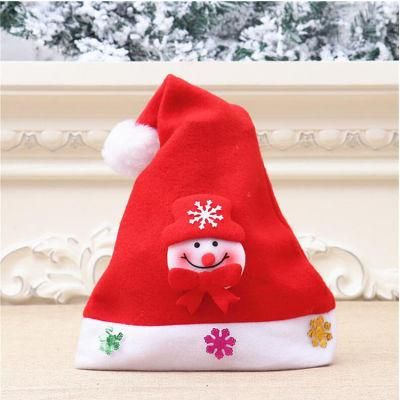 Christmas Santa Hat, Double Layer Luxury Plush Christmas Santa Claus Cap Hat